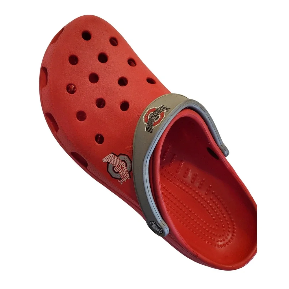 Crocs Ohio State Buckeyes Clogs Red Grey Mens Size 10-11 NCAA Collegiate Shoes